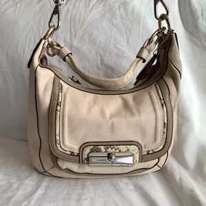 Coach Hobo Handbag snake detail, with FREE WALLET!
